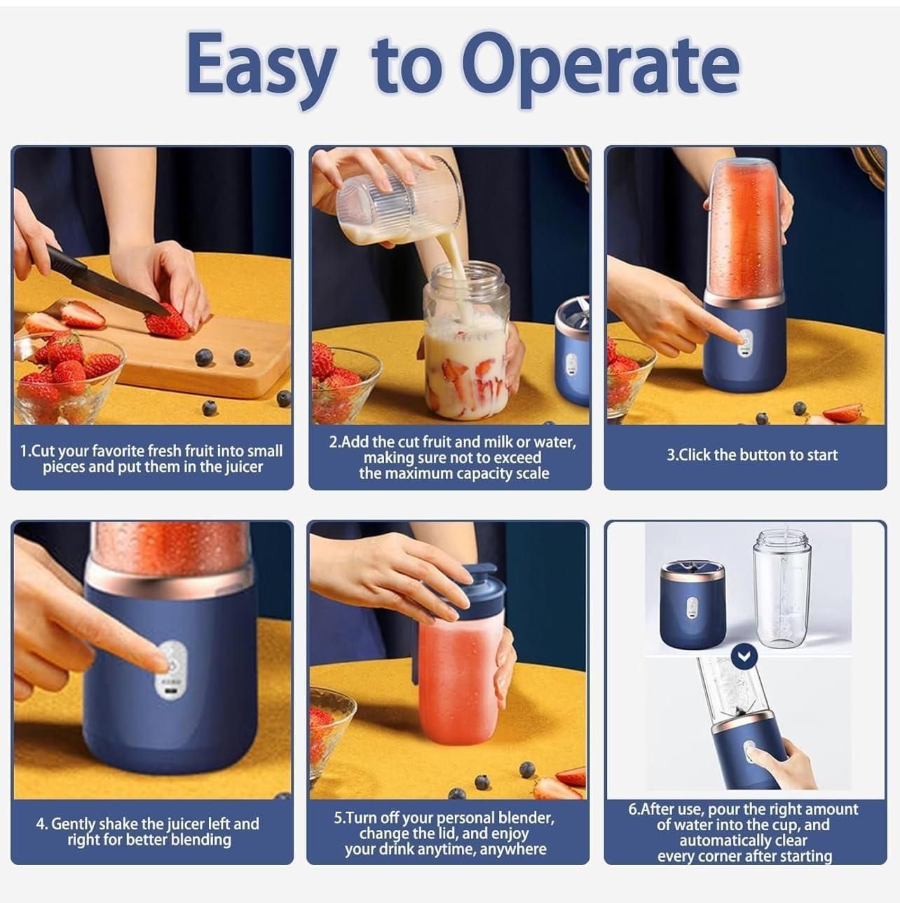 Portable Electric Juice Blender – 2-in-1 Smoothie & Juice Maker
